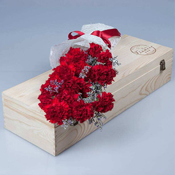 红色康乃馨花盒