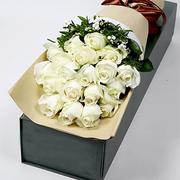白玫瑰花礼盒
