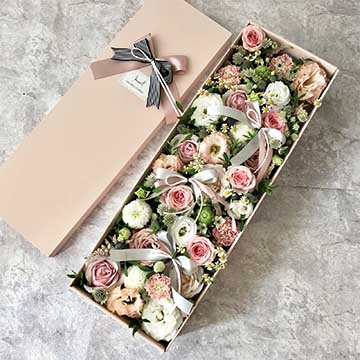 粉玫瑰花盒