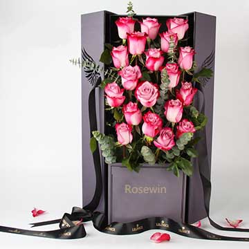 粉红玫瑰花盒