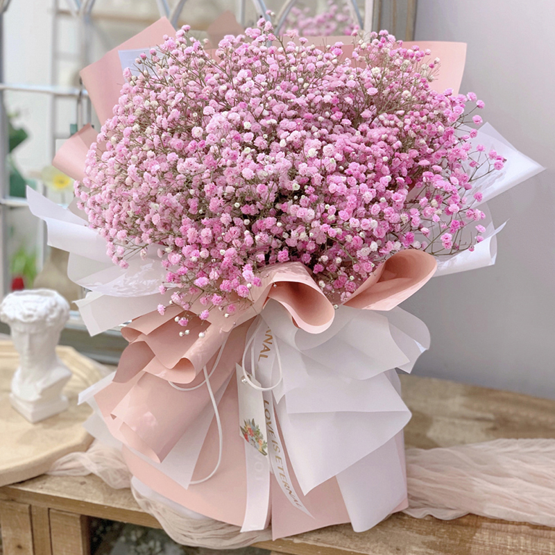 浪漫记忆-粉色满天星 恩施鲜花店支持网上订花吗？刚谈恋爱一般都可以送哪些礼物