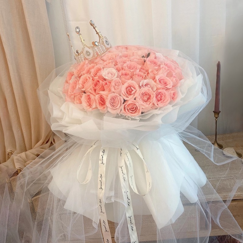 爱的呢喃-99朵粉玫瑰 六盘水鲜花店哪家服务好？双子座的生日鲜花你选对了吗