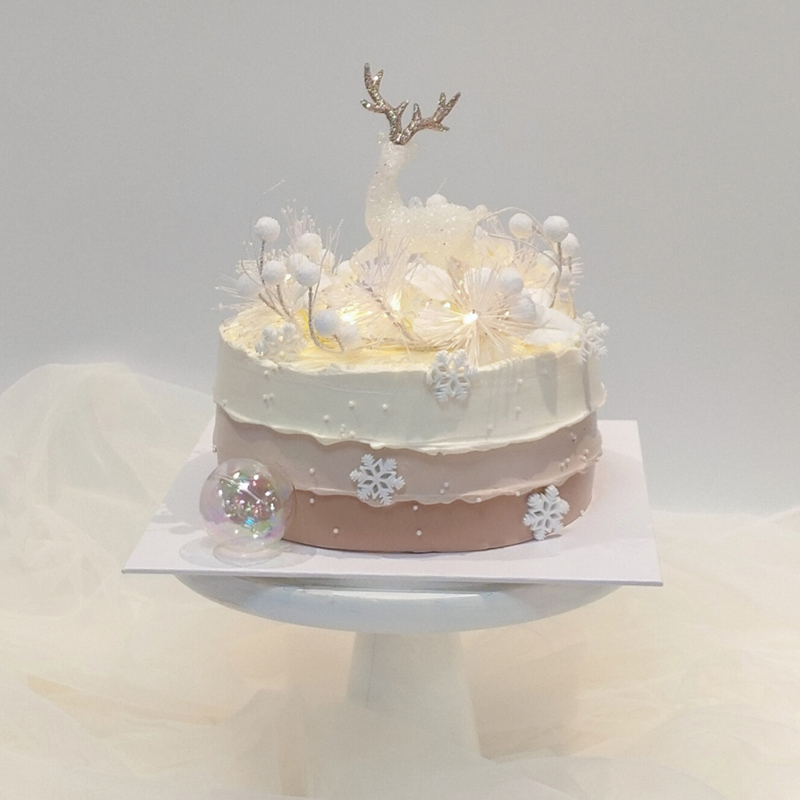 麋鹿圣诞主题鲜奶蛋糕 