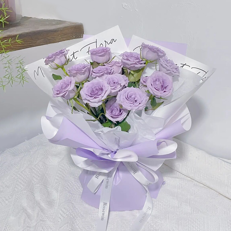 一辈子-19朵紫玫瑰花束