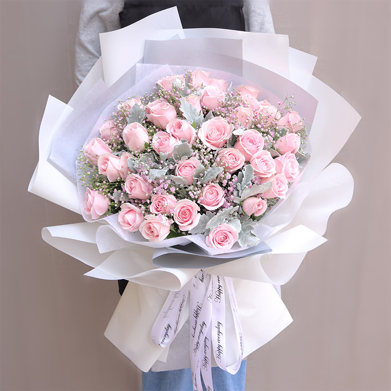 温柔月色-33朵粉玫瑰