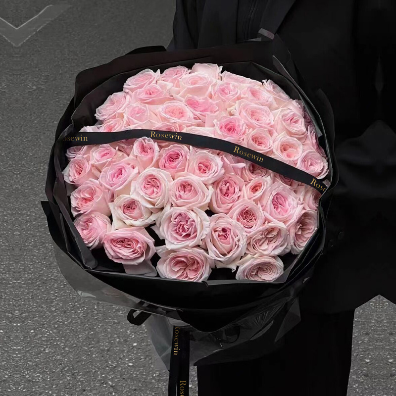 爱的呢喃-99朵粉玫瑰（荔枝玫瑰）