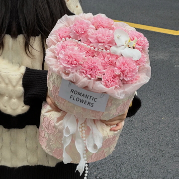 送母亲优雅19朵粉色康乃馨花束